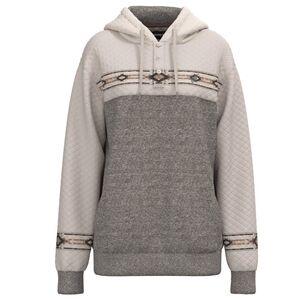 Women's Hooey "Jimmy" Grey /White w/ Quilted Pattern Hoody Size M